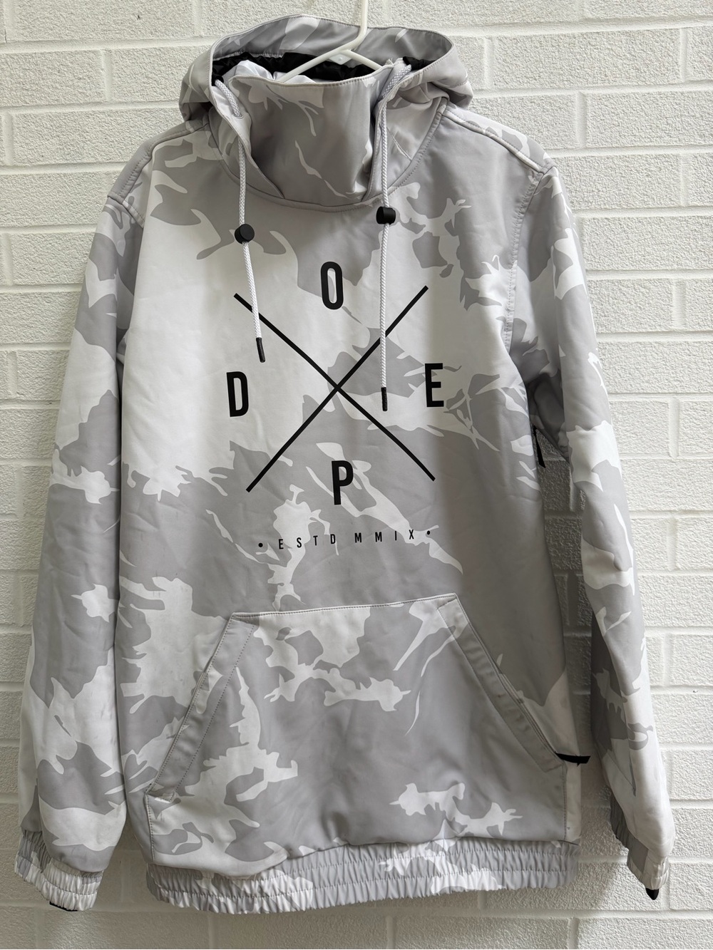 DOPE Black & White Logo Tag Detail Hoodie